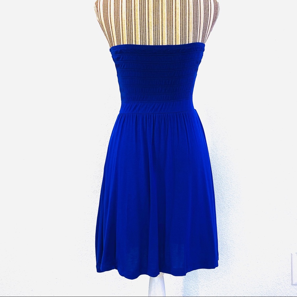 Guess Mini Dress Casual Strapless Blue Small - Picture 3 of 9